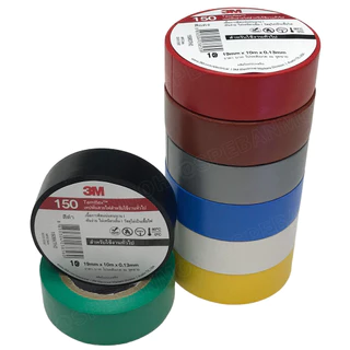 [ 10ชิ้น ] TAPE-3M-150 เทปพันสายไฟ ทนแรงดันไฟฟ้าได้ 600V 3/4นิ้ว ยาว 10เมตร สามเอ็ม เทปฉนวนไฟฟ้า Adhesive and Tape ใช...