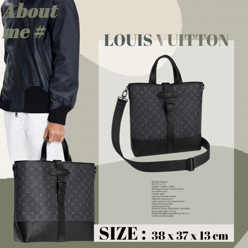 หลุยส์ วิตตอง   Louis Vuitton SAUMUR Tote Bag กระเป๋าถือผู้ชายกระเป๋าสะพายข้างกระเป๋าสะพาย