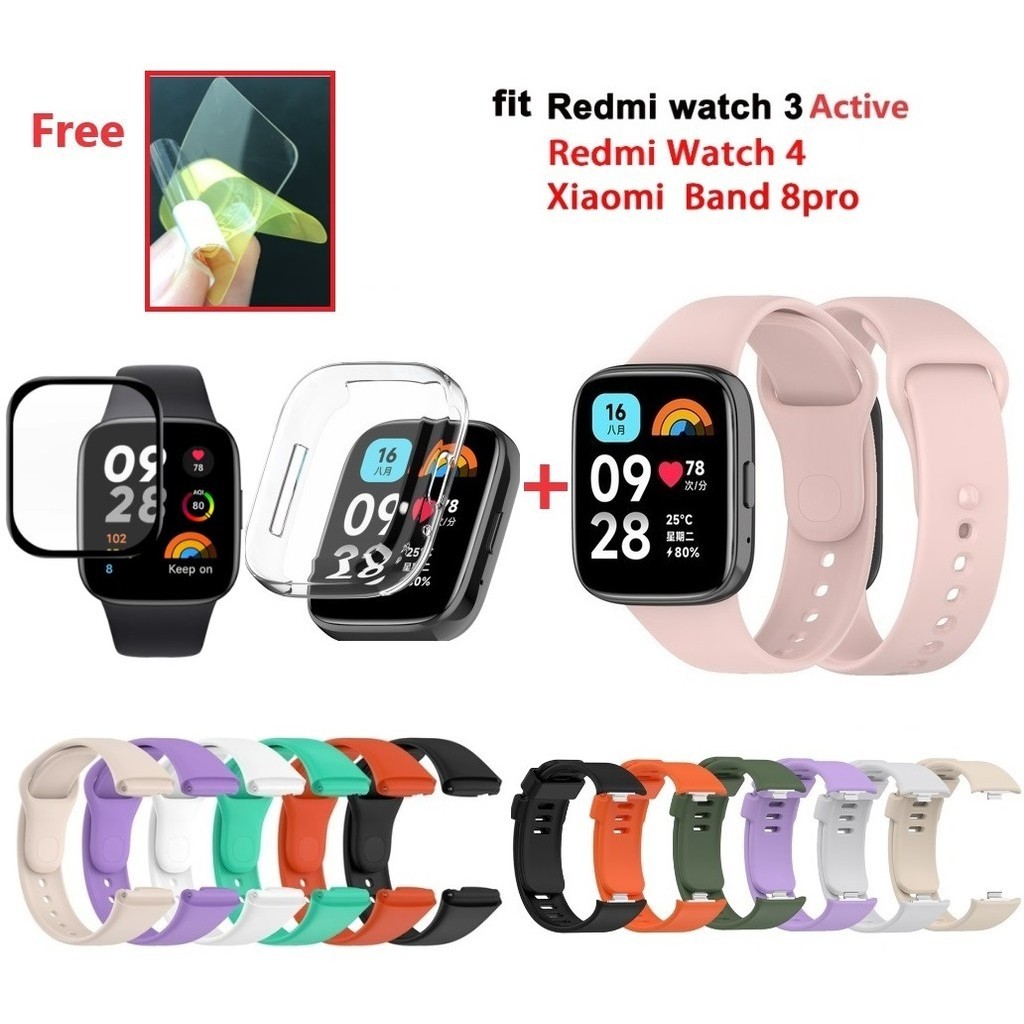 สายนาฬิกาข้อมือซิลิโคน Tpu แบบนิ่ม กันน้ํา ป้องกันหน้าจอ สําหรับ Redmi Watch 3 Active Lite Watch3