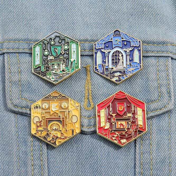 Hogwarts เข็มกลัดโลหะ รูปโลโก้แม่มด และพ่อมด เครื่องประดับ ของขวัญ