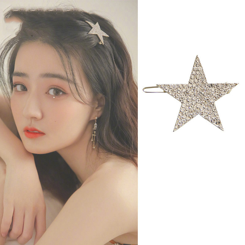 กิ๊บติดผม รูปดาวห้าแฉก ประดับไข่มุก พลอยเทียม หรูหรา เรียบง่าย สําหรับผู้หญิง