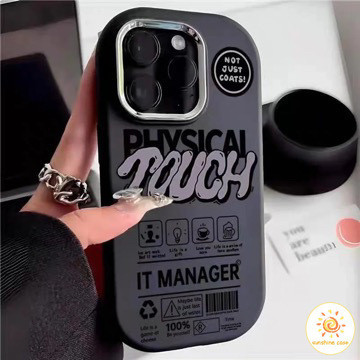 กรอบชุบโลหะ เคสมือถือ ป้ายภาษาอังกฤษ อินเทรนด์ไอโฟน11 For iPhone12 13 14 15Pro MAX X XS XR XS 7 8Plus SE2020 เคสโทรศัพท์