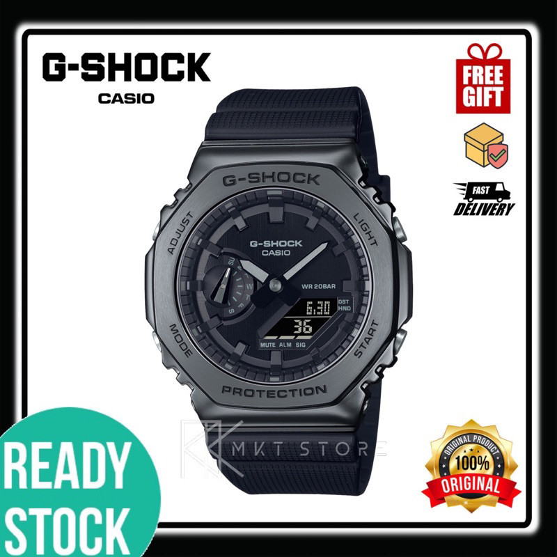 GM2100BB-1A โลหะสีดํากรณีกีฬานาฬิกา GM-2100BB-1ADR แฟชั่นเรซิ่นสายนาฬิกา p457