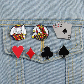 เล่นการ์ด King และ Queen การ์ตูน Avatar เข็มกลัดเคลือบเกมป้ายโลหะ Lapel Pin เครื่องประดับอุปกรณ์เสริมของขวัญ