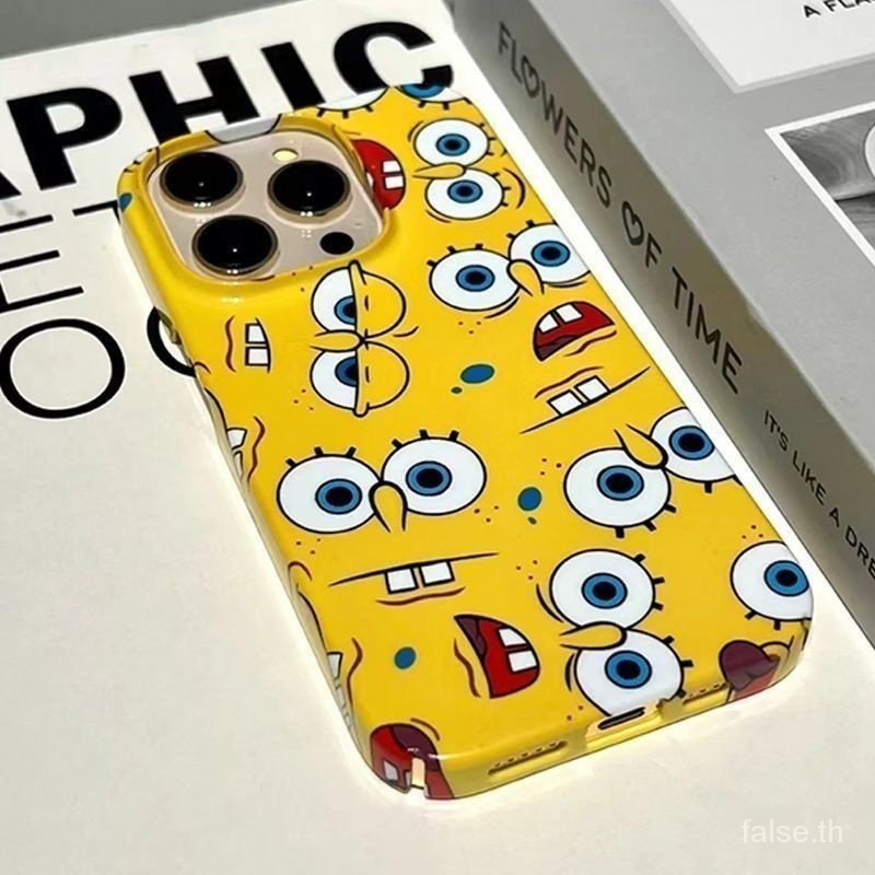 เคสโทรศัพท์มือถือแบบแข็ง กันกระแทก ลาย Spongebob SquarePants สําหรับ iPhone 14 Pro Max 13 ProMax 8 Plus 12 XR 7 Plus Unique 11 Pro 15 Plus XS Max 11promax 13promax VKUL