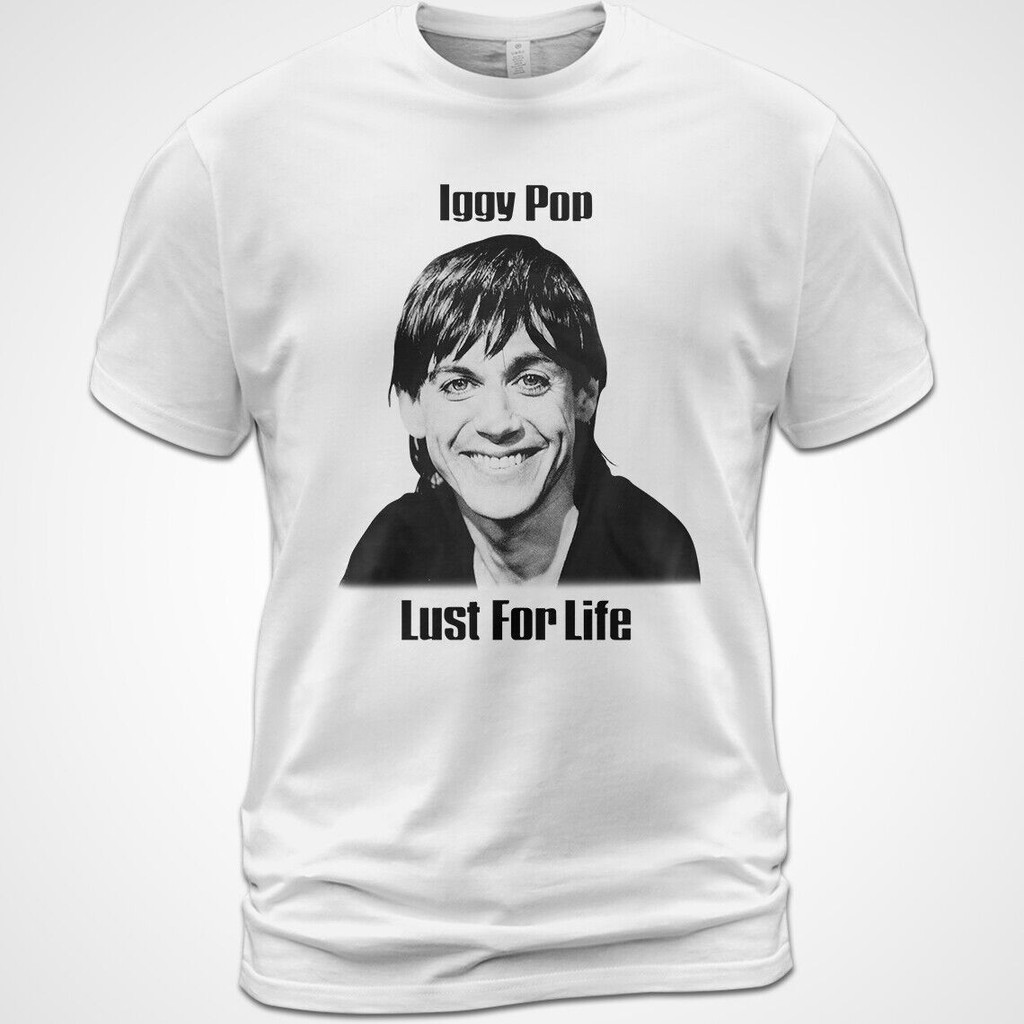 เสื้อยืดผ้าฝ้าย Iggy Pop Lust สําหรับชีวิตอัลบั้ม Tee Lust สําหรับชีวิตผู้โดยสาร
