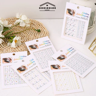 ในไทย💖สติกเกอร์เพชรพลอยเทียมไข่มุก3Dมีกาวในตัวสําหรับตกแต่งคิ้วใบหน้าร่างกายแต่งหน้าชั่วคราวDIYประดับกลิตเตอร์