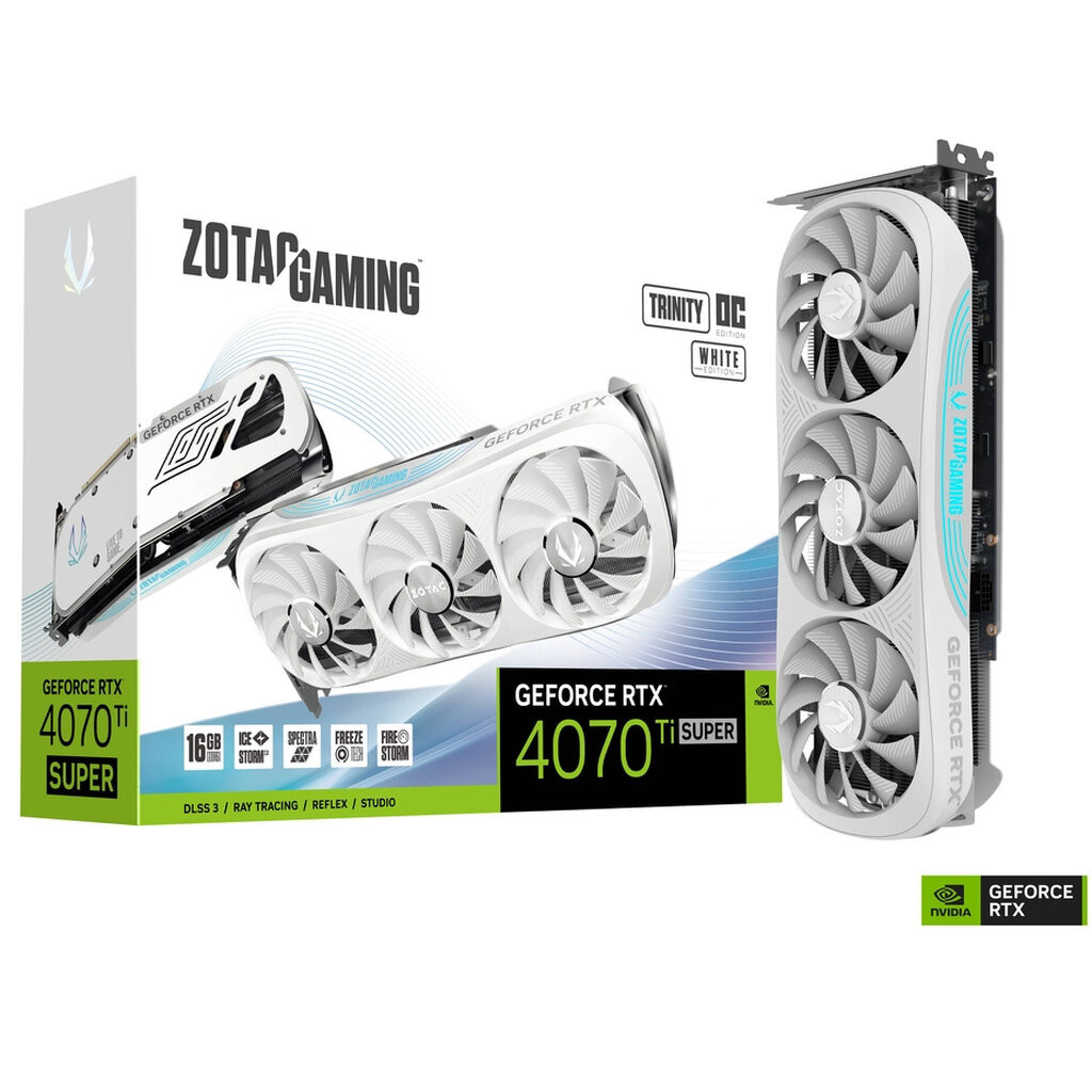 ZOTAC GeForce RTX 4070 Ti SUPER Trinity OC White Edition 16GB GDDR6X รับประกัน 3ปี ศูนย์ไทย