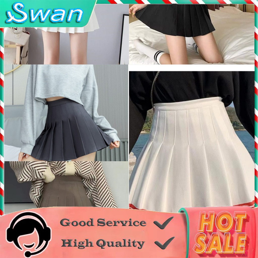 [YTL] ฤดูใบไม้ผลิ ฤดูร้อน กระโปรงเทนนิส กระโปรงกีฬา มีซับใน เอวสูง Mini Skirt A-Line มีหลายสีให้เลือก เรียบๆ