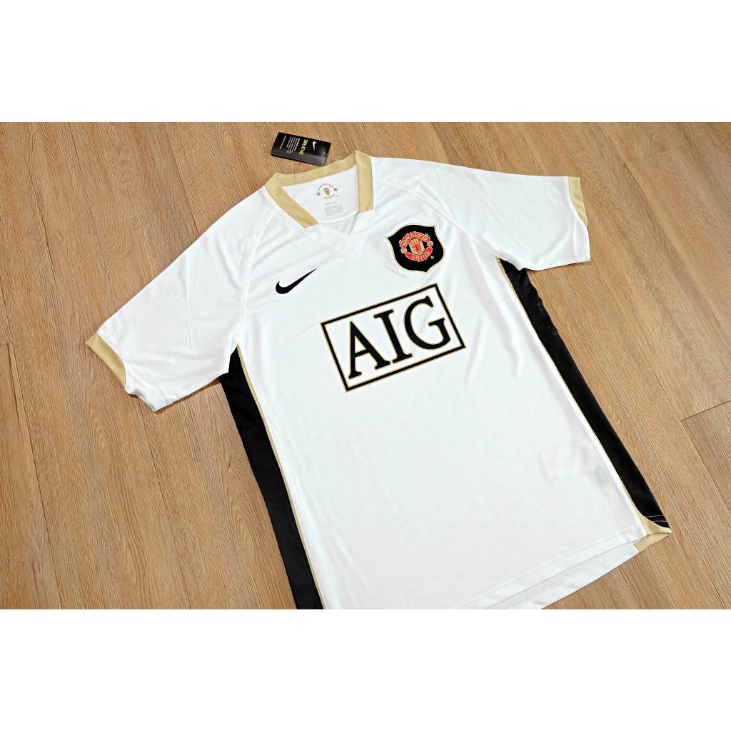 Manchester United 2006/07 Away Jersey เสื้อแมนยูย้อนยุค AIG เสื้อแมนยูขาวทอง