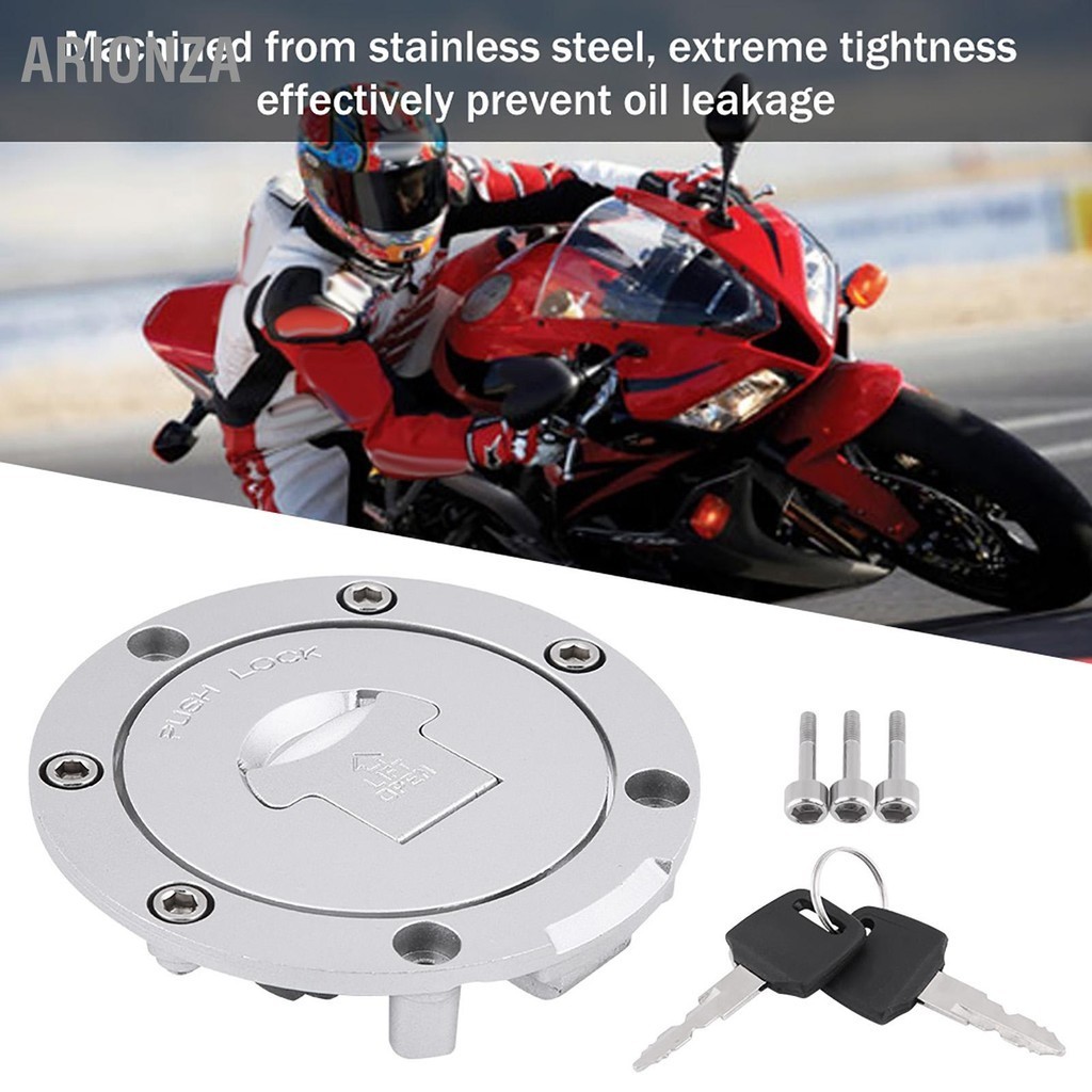ARIONZA กุญแจล็อคฝาถังน้ำมันเชื้อเพลิงสำหรับ CBR600RR 2003-14 CBR600F4 F4i 2001-2006
