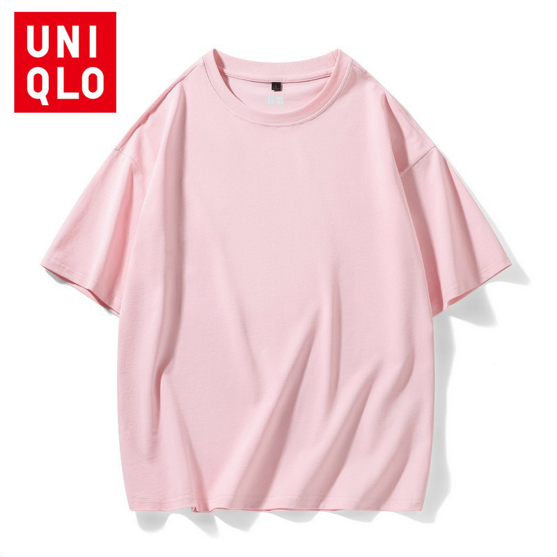 Uniqlo เสื้อยืดแขนสั้น ผ้าฝ้าย 100% น้ําหนักเบา แห้งเร็ว สีพื้น แฟชั่นฤดูร้อน สําหรับผู้หญิง