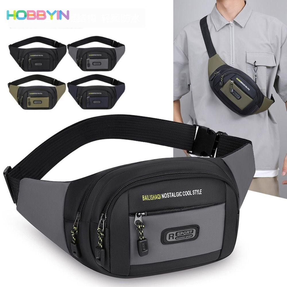 HOBBYIN เมลีน กระเป๋าคาดเอวหลายชั้นกระเป๋ากีฬาความจุขนาดใหญ่กันขโมย