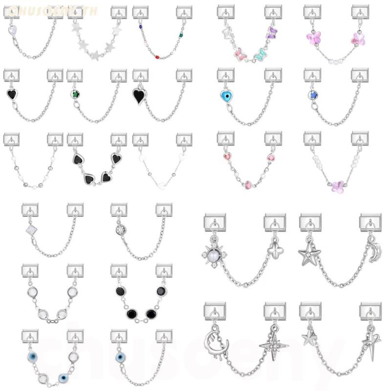 แฟชั่นใหม่โซ่เสน่ห์อิตาลีลิงค์พอดี9มิลลิเมตรสร้อยข้อมือเครื่องประดับสแตนเลส ทําเอง ทํา