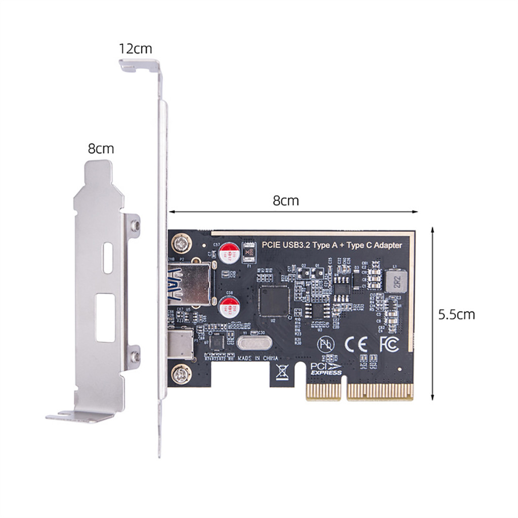 Pci-e X4 ถึง TYPE-C + A การ์ดขยาย USB3.2 gen2 Dual-Channel 10Gbps PCI Express อะแดปเตอร์ Riser การ์ดสําหรับ 4U 2U แชสซี PC Desktop