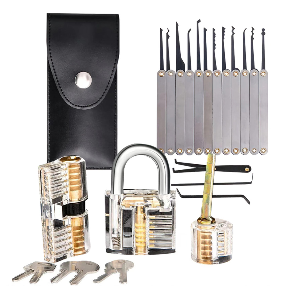 ปลดล็อค LockPractice Lock Pick Set Key Extractor Padlock Lockpick Tools