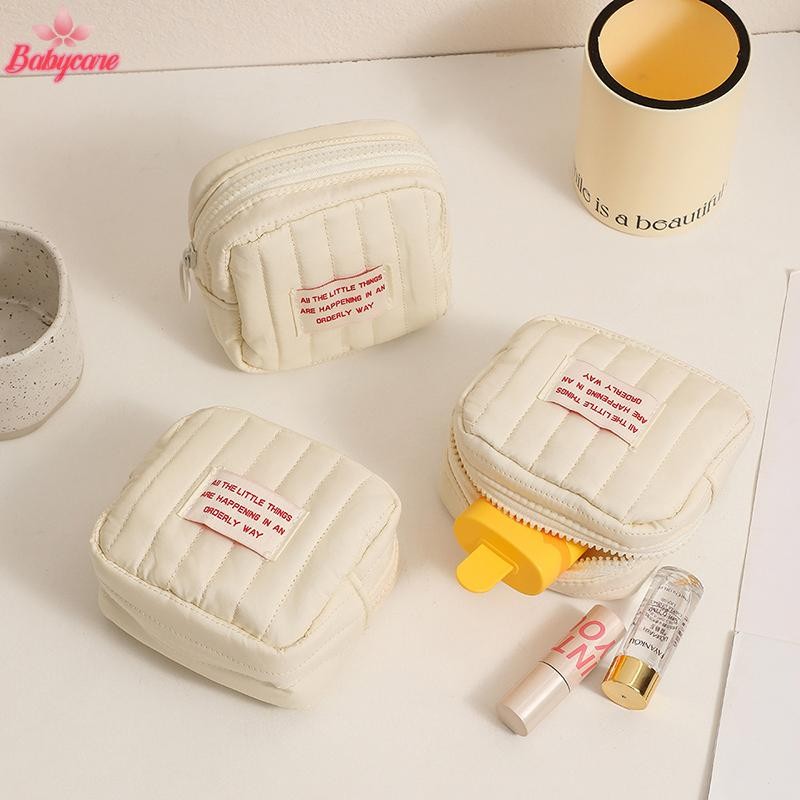 Byce> กระเป๋าเครื่องสําอางผู้หญิงขนาดเล็กสําหรับแต่งหน้าก้อนบรรจุ Travel Organizer Essentials สายชาร์จกระเป๋าเก็บกระเป๋าห้องน้ําสุภาพสตรีใหม่