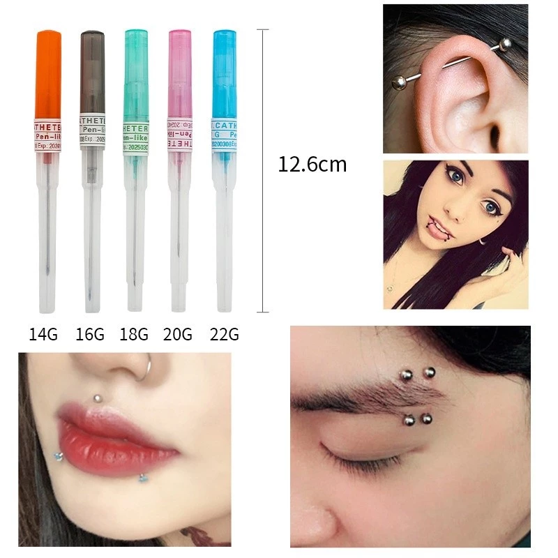 10/30/50 ชิ้นทิ้งเข็มสแตนเลสเครื่องประดับเจาะเครื่องมือ 14G 16G 18G 20G