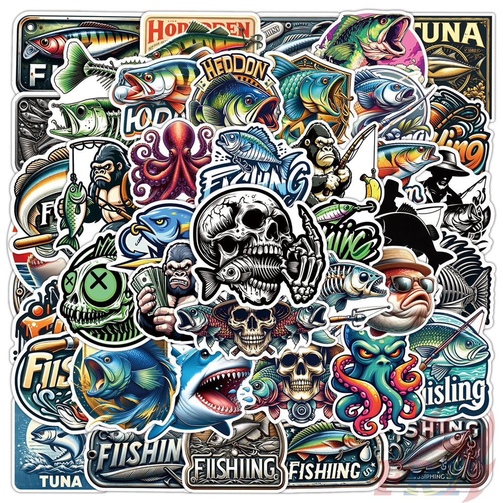 ❉ ตกปลา . สติ๊กเกอร์ HipHop Punk Art Series 02 ❉ 50 ชิ้น/เซ็ต DIY แฟชั่นสติ๊กเกอร์ Doodle กันน้ํา