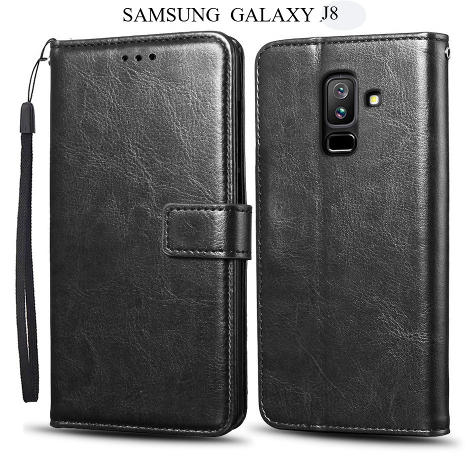 HP SAMSUNG GALAXY J8 LEATHER CASE LEATHER FLIP COVER CASE
