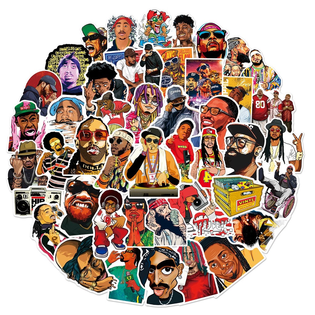 ✨พร้อมส่ง✨hiphop Rock music band USA  sticker สติกเกอร์กันน้ำรูปแบบที่แตกต่างกัน 50ชิ้น