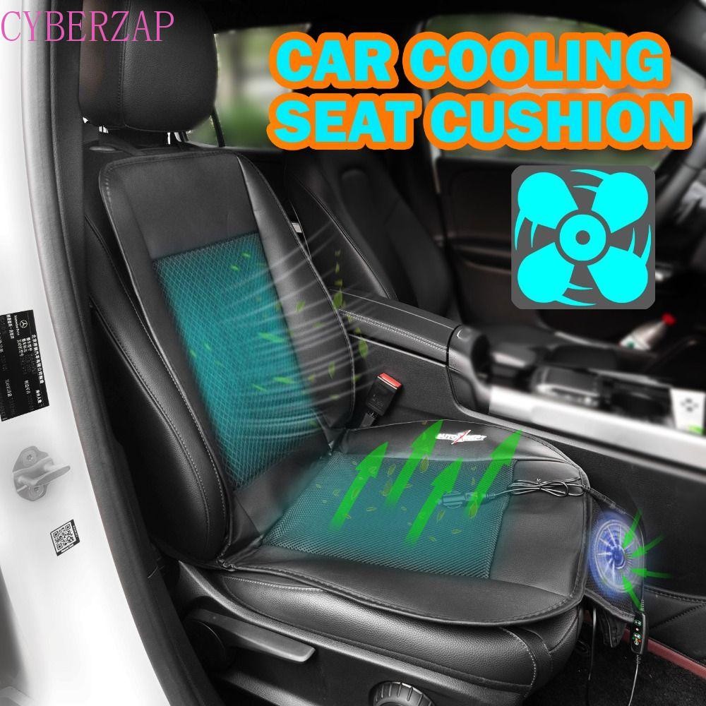 Cyberzap Fan ผ้าคลุมเบาะระบายอากาศ, Summer Cool 12V Car Summer Cool Cushion, Coler Cover Fan Blowing Seat Cooling Air Cushion Auto Seat Accessories