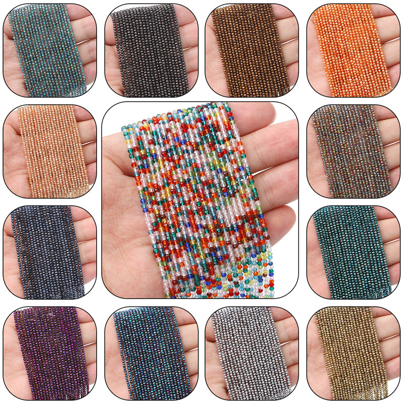 185ชิ้น/ถุง2มิลลิเมตรส่องแสงคริสตัลลูกปัดล้อเหลี่ยมเพชรพลอยลูกปัดแก้วสําหรับต่างหูสร้อยคอ ทําเอง เครื่องประดับทํา - รูปที่ 7