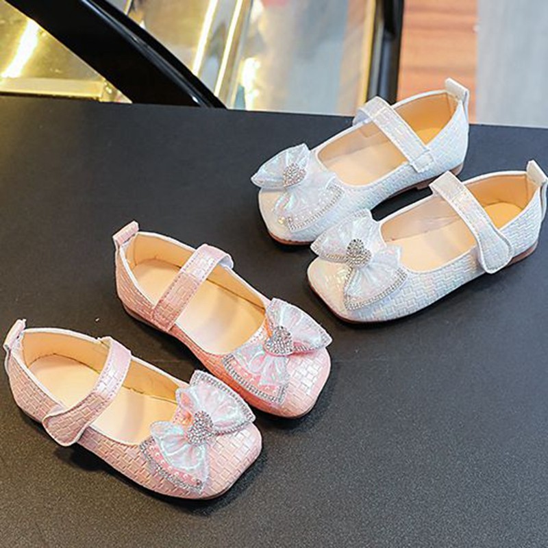 Sweet Bow Baby Girls Flat Shoes for Kids Girls Shoes Princess Shoes Dance Leather Soft