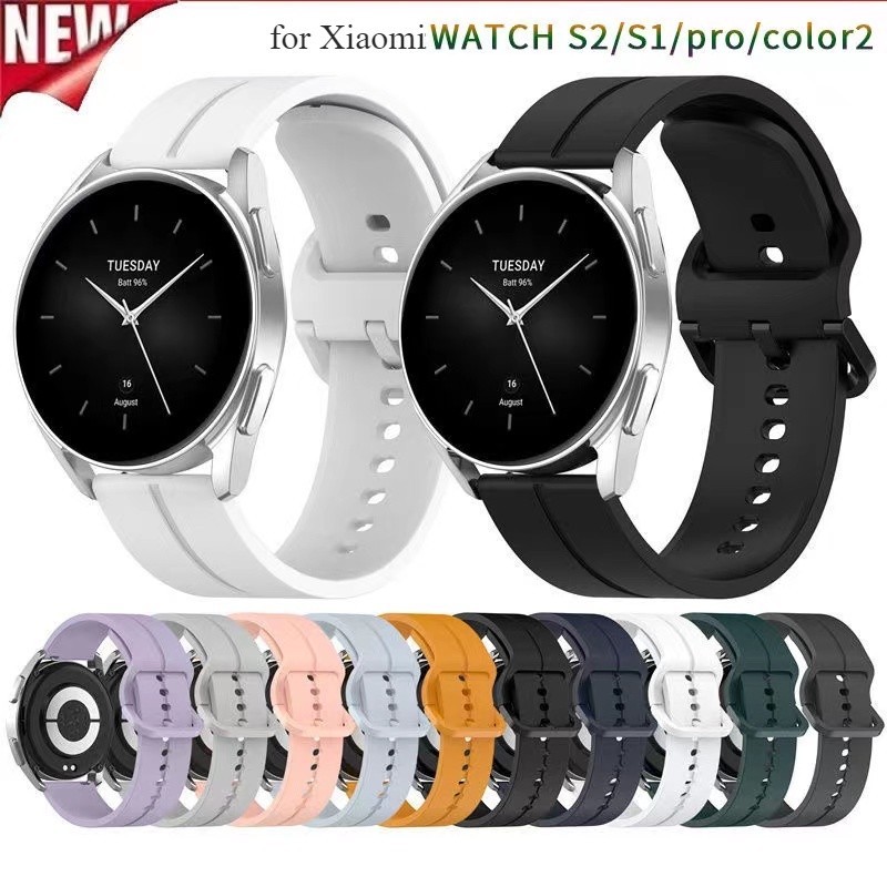 สายนาฬิกาสากล20/22mmสำหรับสาย Samsung Galaxy Watch6/5/4สายซิลิโคนแบบหัวล็อคสี