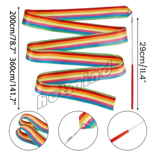 HD 2 เมตร 3.6 เมตร ริบบิ้น มาพร้อมก้านจับ ออกกำลังกาย ริบบิ้น ยิมนาสติกลีลา Dancing Ribbon