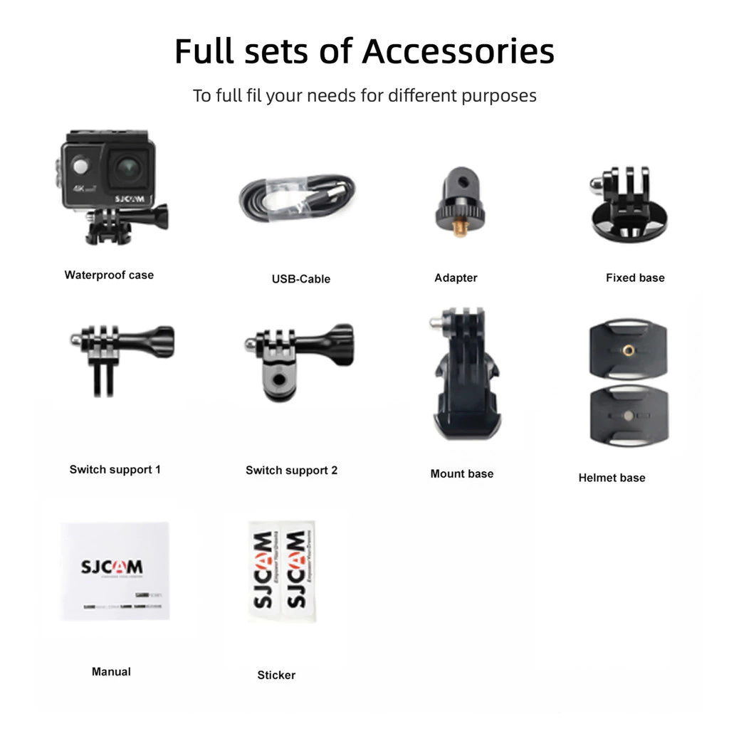 【SZ1】 SJCAM SJ4000 AIR wifi กล้องแอคชั่น(4K) กล้องติดหมวกกล้องแอคชั่นกันน้ำได้ลึกถึง 30 เมตร thumbnail 10