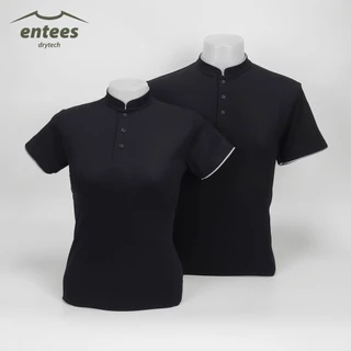 เสื้อคอจีน Micro Plus สีดำ