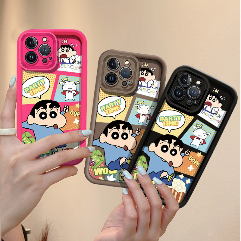 เคสโทรศัพท์ซิลิโคน แบบนิ่ม ลายการ์ตูนชินจัง กันกระแทก สําหรับ Samsung Galaxy A02 A02S A03 A03 Core A04 A04E A04S A05 A05S A10 A10S A12 A13 A14 M02