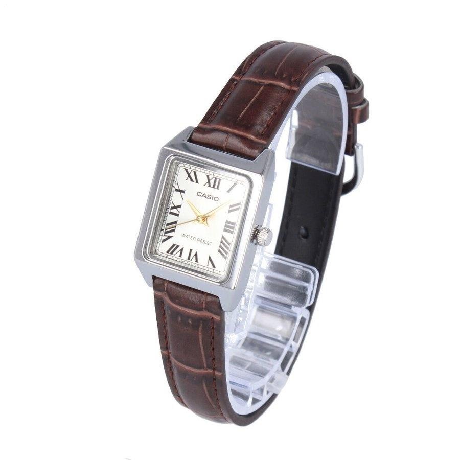 [Time Cruze ] Casio LTP-V007 " Cartier ✺ Style Brown Leather Strap Analog Quartz Women Watch LTP-V007L-
