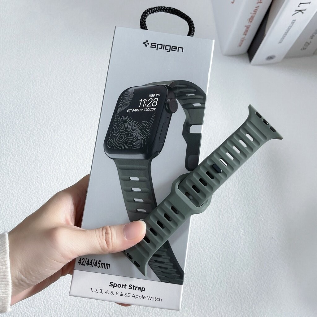 SPIGEN สายนาฬิกาข้อมือซิลิโคน สําหรับ iWatch ultra Ultra2 Apple Watch 9 8 1 2 3 4 5 6 7 49 มม. 45 มม. Watch 41 มม. 44 มม. 40 มม. 38 มม. 42 มม.