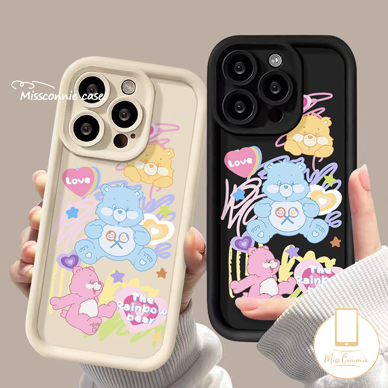 เคสโทรศัพท์มือถือ ลายหมี สายรุ้ง สําหรับ Samsung A12 A15 A05S A05 A14 A13 A23 A04s A02s A50 A50s A34 A10s A04E A11 A03 A03s A32 A20 A24 A52s A30s A53 A52 A54 A51 A31 A20s