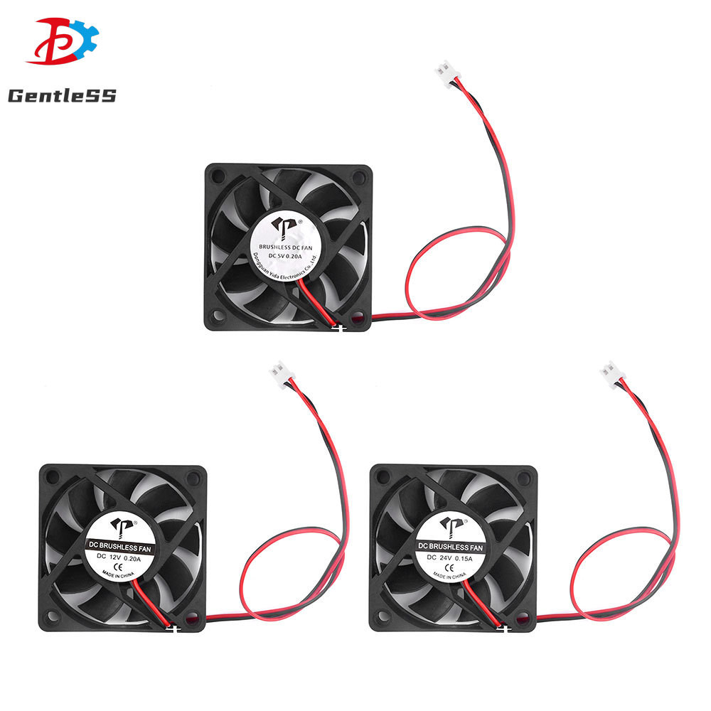 DC6015 5V/12V/24V 0.20A/0.15A 2 สาย 6 ซม. แบริ่งน้ํามันพัดลมระบายความร้อนเงียบ