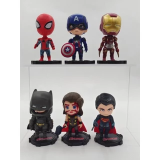 สถานที่ท้องถิ่น 6 ชิ้น/เซ็ต Marvel The Avengers Spider Man Iron Man Superman Batman อะนิเมะรูป COD สต็อกรูปตุ๊กตาของเล่นสําหรับของขวัญเด็กคอลเลกชันเครื่องประดับรถบ้านเค้กตกแต่ง