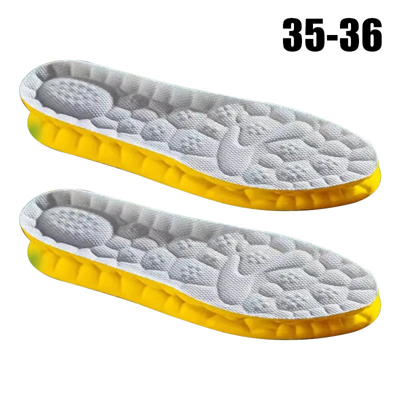 แผ่นพื้นรองเท้า 4D แบบนิ่ม ระบายอากาศได้ดี ดูดซับเหงื่อ ยืดหยุ่นสูง สําหรับผู้ชาย และผู้หญิง ดูดซับแรงกระแทก - รูปที่ 6