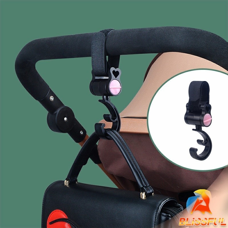 B.F ตะขอแขวนสัมภาระติดรถเข็นเด็ก ตะขอห้อยของในรถเข็นที่แขวนของแบบหมุนได้ baby stroller hook
