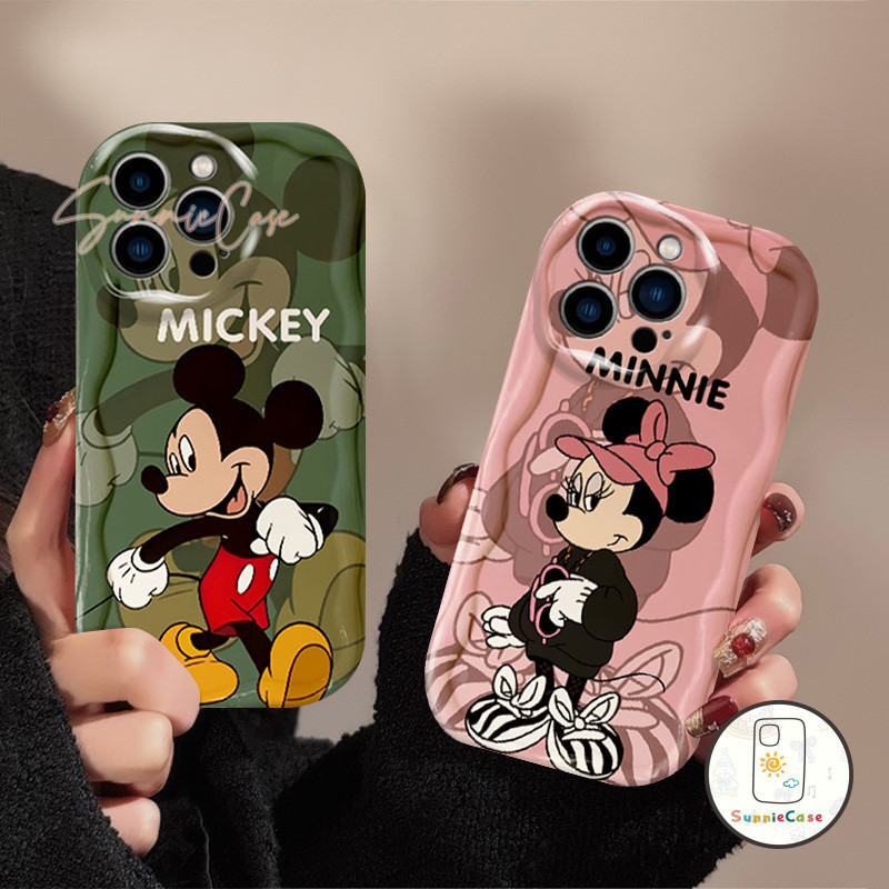 คู่การ์ตูนน่ารักของดิสนีย์มินนี่ ที่อยู่อาศัย เข้ากันได้ iPhone 11 13 12 14 15 Pro Max 7Plus XR XS Max X 8 14 15 7 Plus