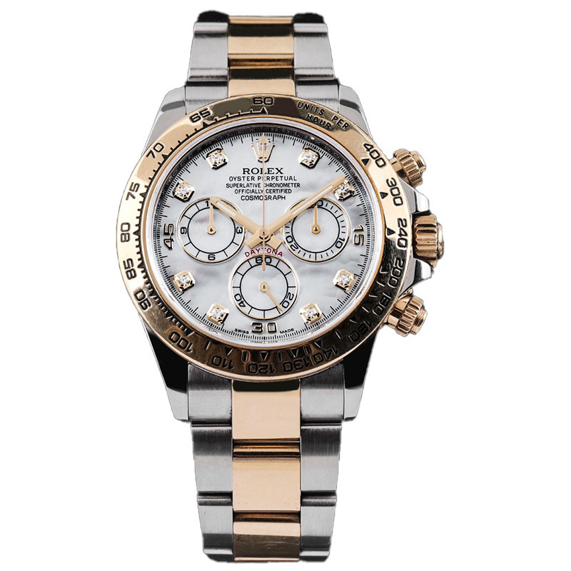 Rolex116503Universe Timer Daytona White Fritillary Diamond เครื ่ องจักรอัตโนมัติ Rolex