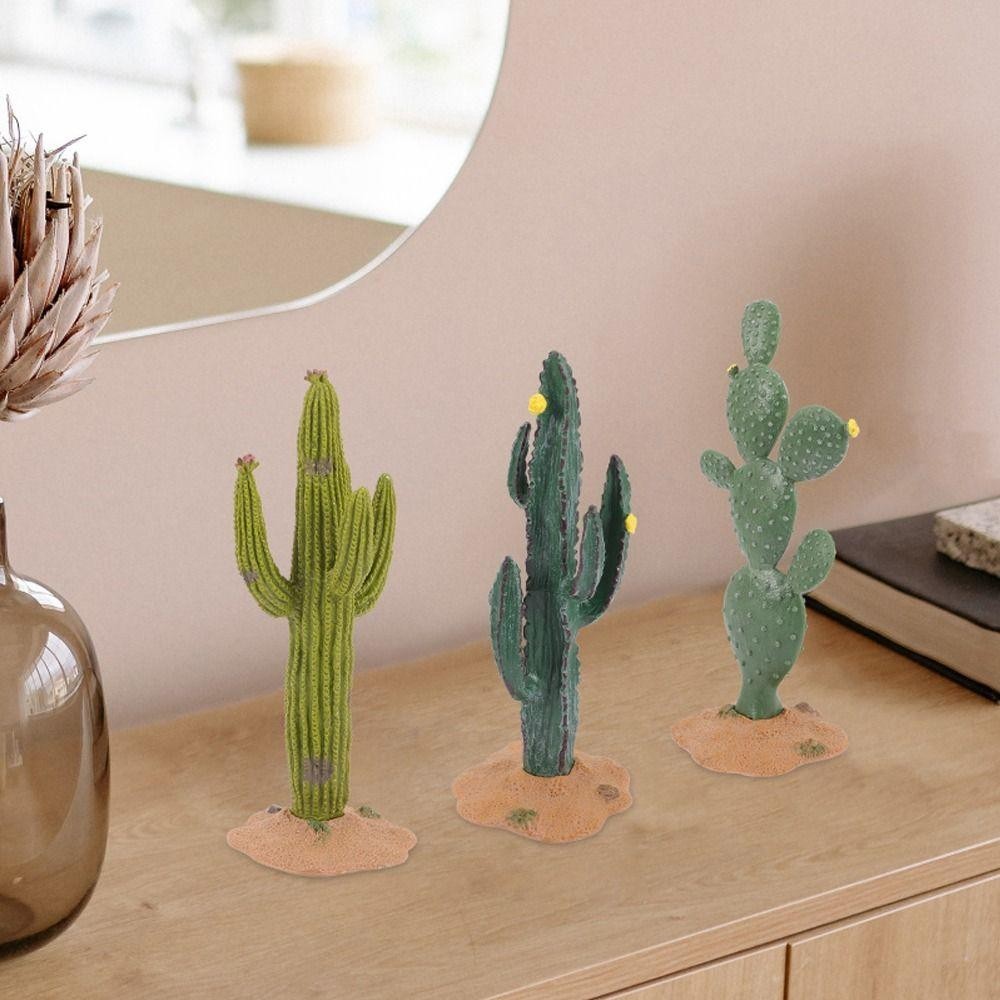 Trendyo ไม้ประดิษฐ์กระบองเพชร, โมเดลต้นไม้ประดิษฐ์พลาสติกเหมือนจริง, โมเดลพืชสีเขียว น่ารักงานฝีมือ DIY ตุ๊กตากระบองเพชรจําลอง - รูปที่ 2