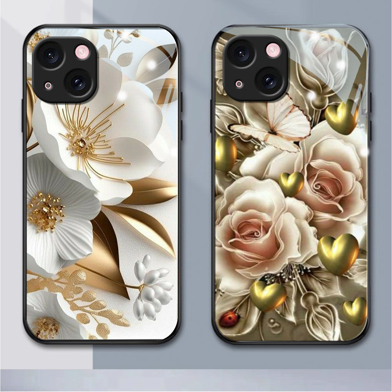 Zzdiy เคสโทรศัพท์มือถือ ซิลิโคนนิ่ม กันกระแทก ลายดอกไม้สีขาว สําหรับ iphone15 14 11 13 12 XS max mini 5 6 6s plus 8 pro max (HB1-1194)