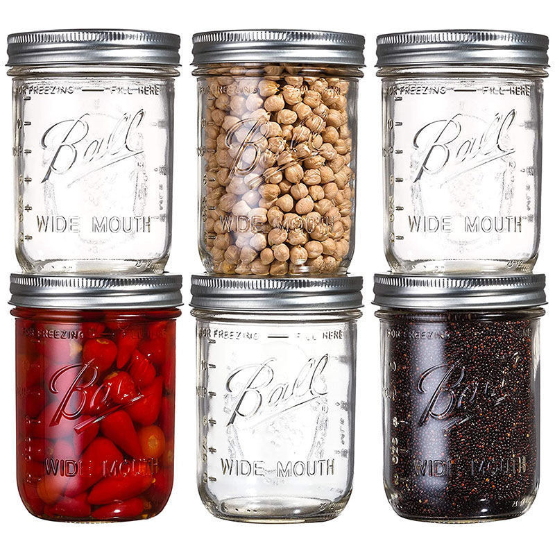 Ball Mason Jarบอลเมสัน Jar อเมริกันเมสันขวดแก้วใสปิดผนึก ins สั่นสลัดขวดวินเทจเมสันถ้วย - รูปที่ 3