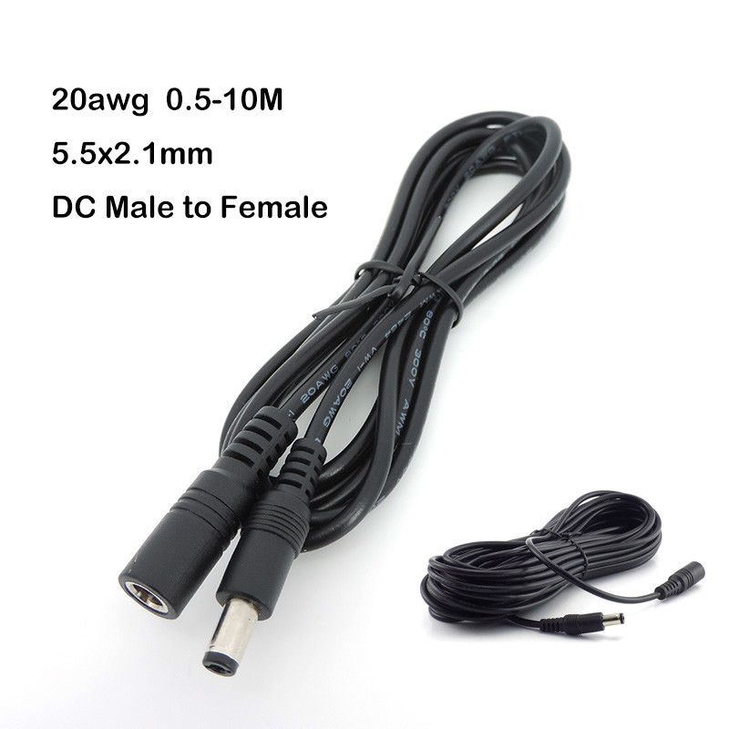 20awg 1 M/2/3/5 M DC ชายหญิงสายไฟปลั๊กขั้วต่อสายไฟอะแดปเตอร์ 5.5x2.1 มม.สําหรับ strip กล้องวงจรปิดกล้อง THH1
