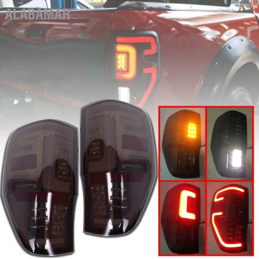 ALABAMAR ไฟท้ายคู่ IP67 หลอดไฟ LED เบรกถอยหลังที่จอดรถเหมาะสำหรับ Ford Ranger/Raptor 12-19