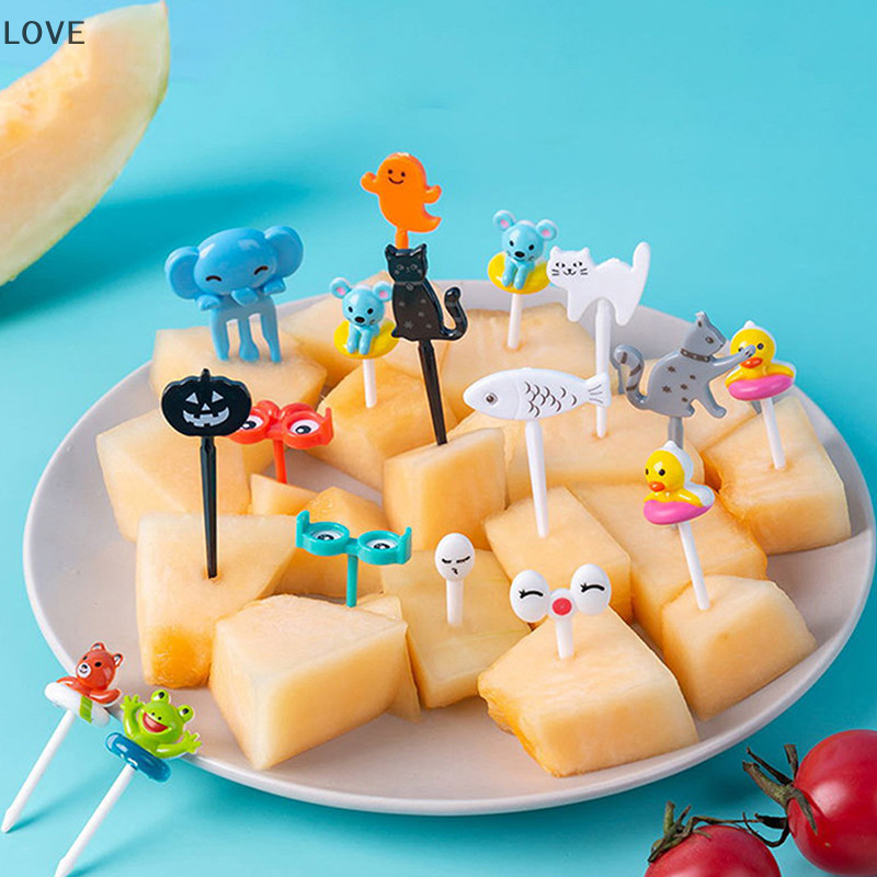 [JJCW] ส้อมผลไม้สัตว์หลายสไตล์การ์ตูนเด็กขนมเค้กอาหารผลไม้เลือกไม้จิ้มฟัน Lunches Decor Party Buffet ขนมหวานส้อม QQW ราคา ถูกที่สุด ดีลบีเคเค แกลเลอรีภาพที่ 3