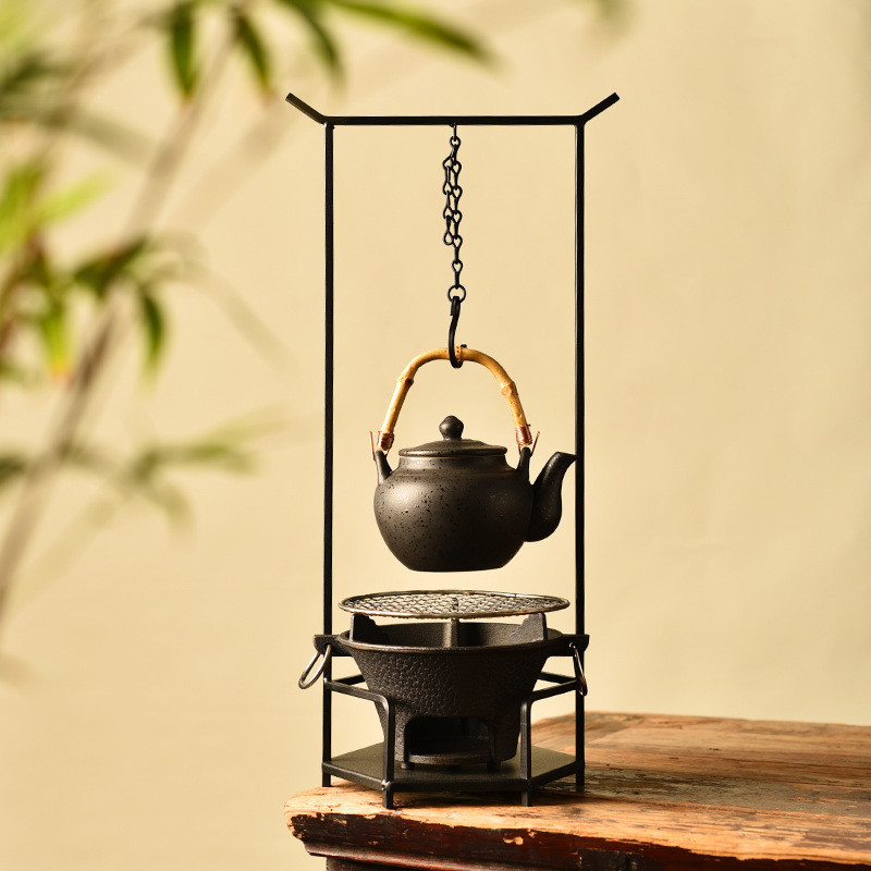 ♞เตาชงชาสไตล์จีนครบชุดรอบเตา เตาชงชาแบบตะขอบนโต๊ะ กาต้มน้ำสำหรับเติมน้ำแบบเผาถ่านกลางแจ้ง ชุดน้ำชาท