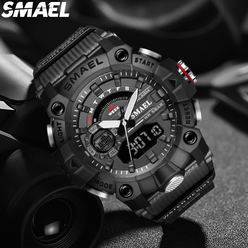 Smael 8040 นาฬิกาข้อมืออิเล็กทรอนิกส์แฟชั่น กันน้ํา อเนกประสงค์ สําหรับนักเรียน เล่นกีฬา กลางแจ้ง